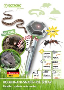 Isotronic Solar Snake Ant Mole Mouse Repeller, Animal Expeller